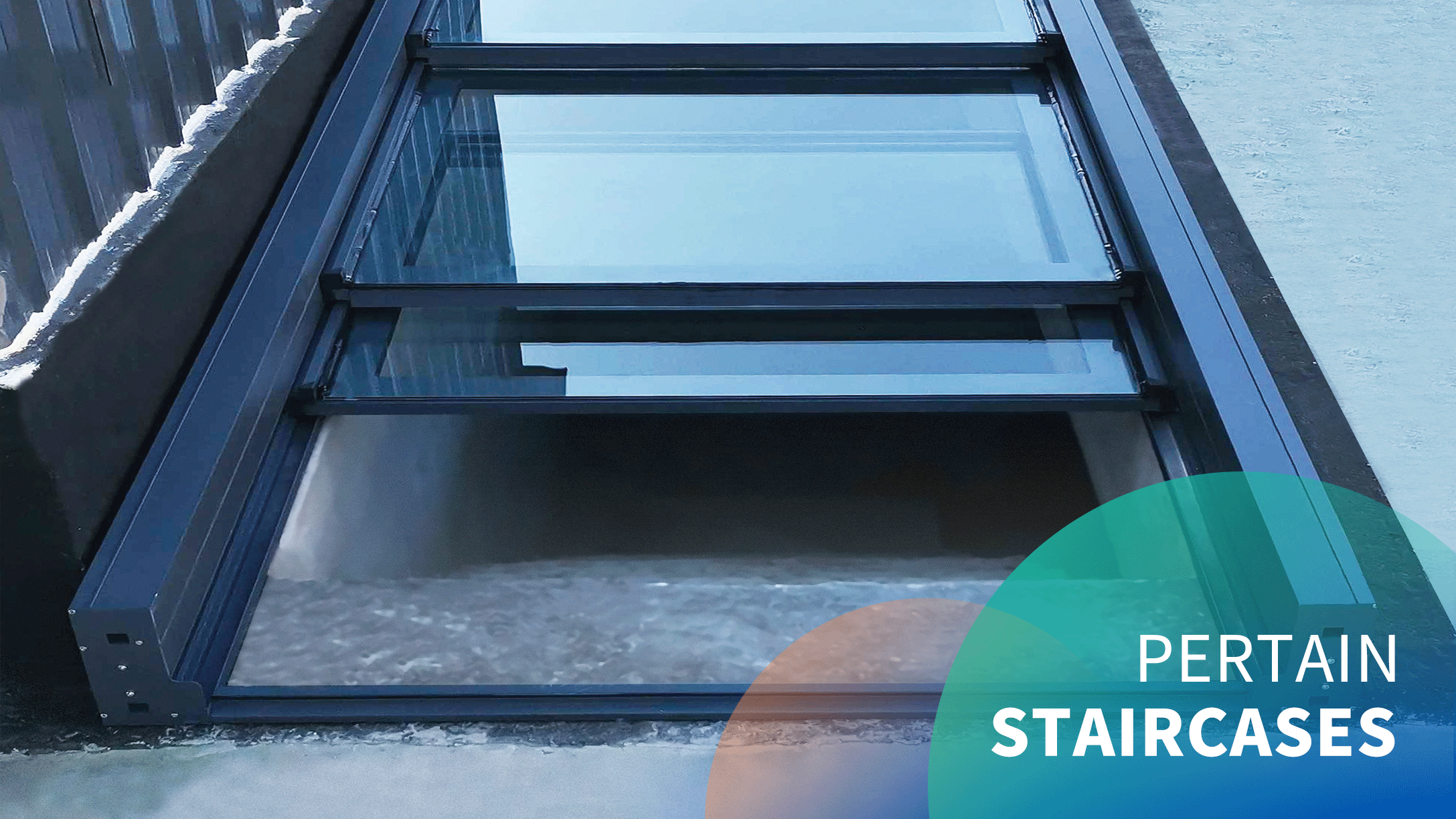 Electric stairwell retractable skylight