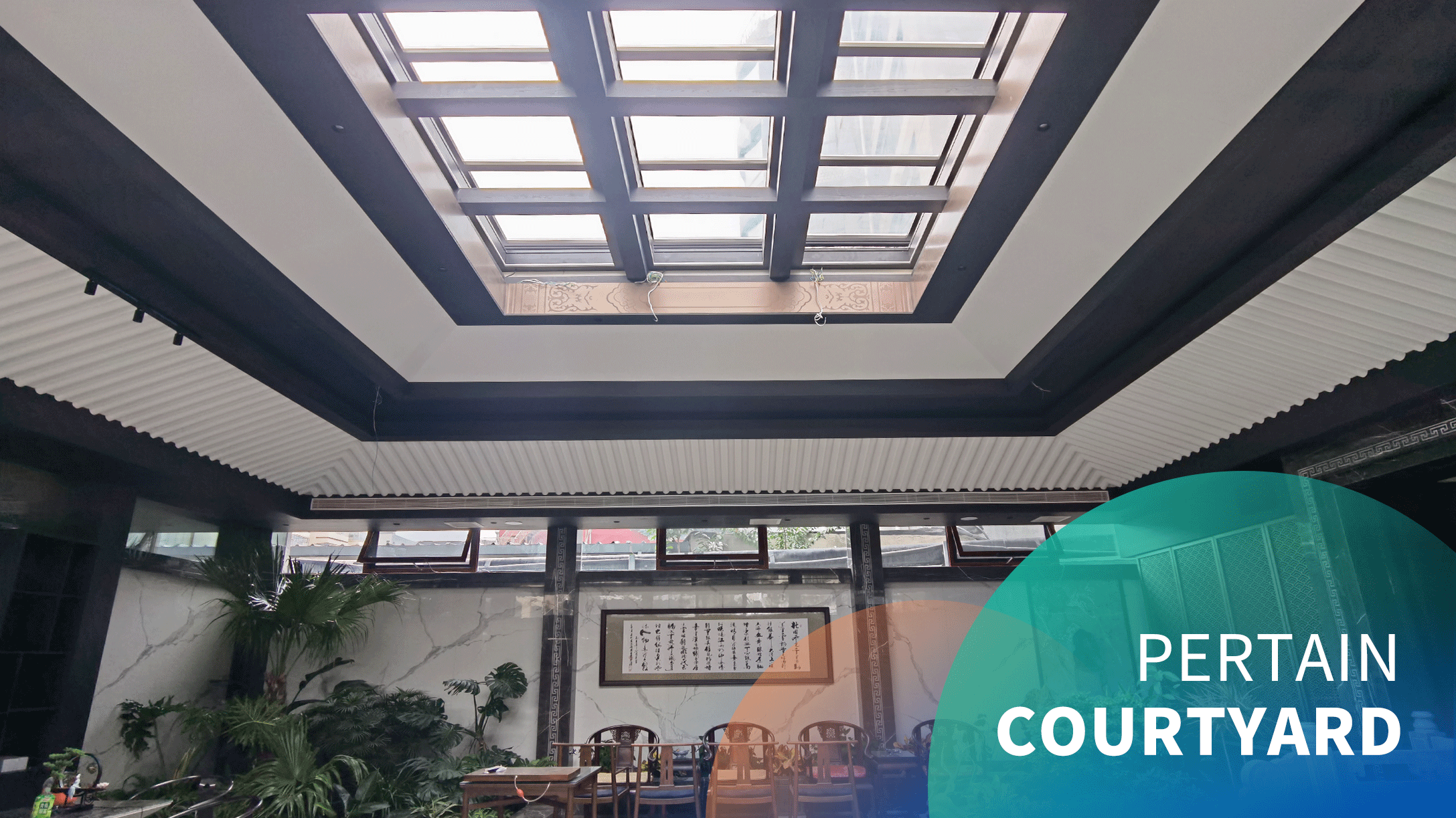 Electric Horizontal Folio Patio Sliding Skylight