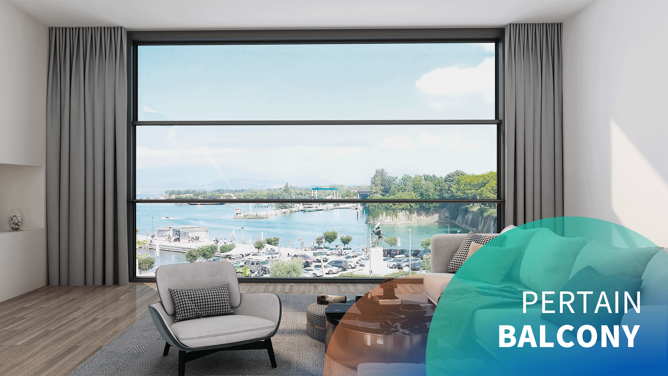 Electric three-stage lift window balcony