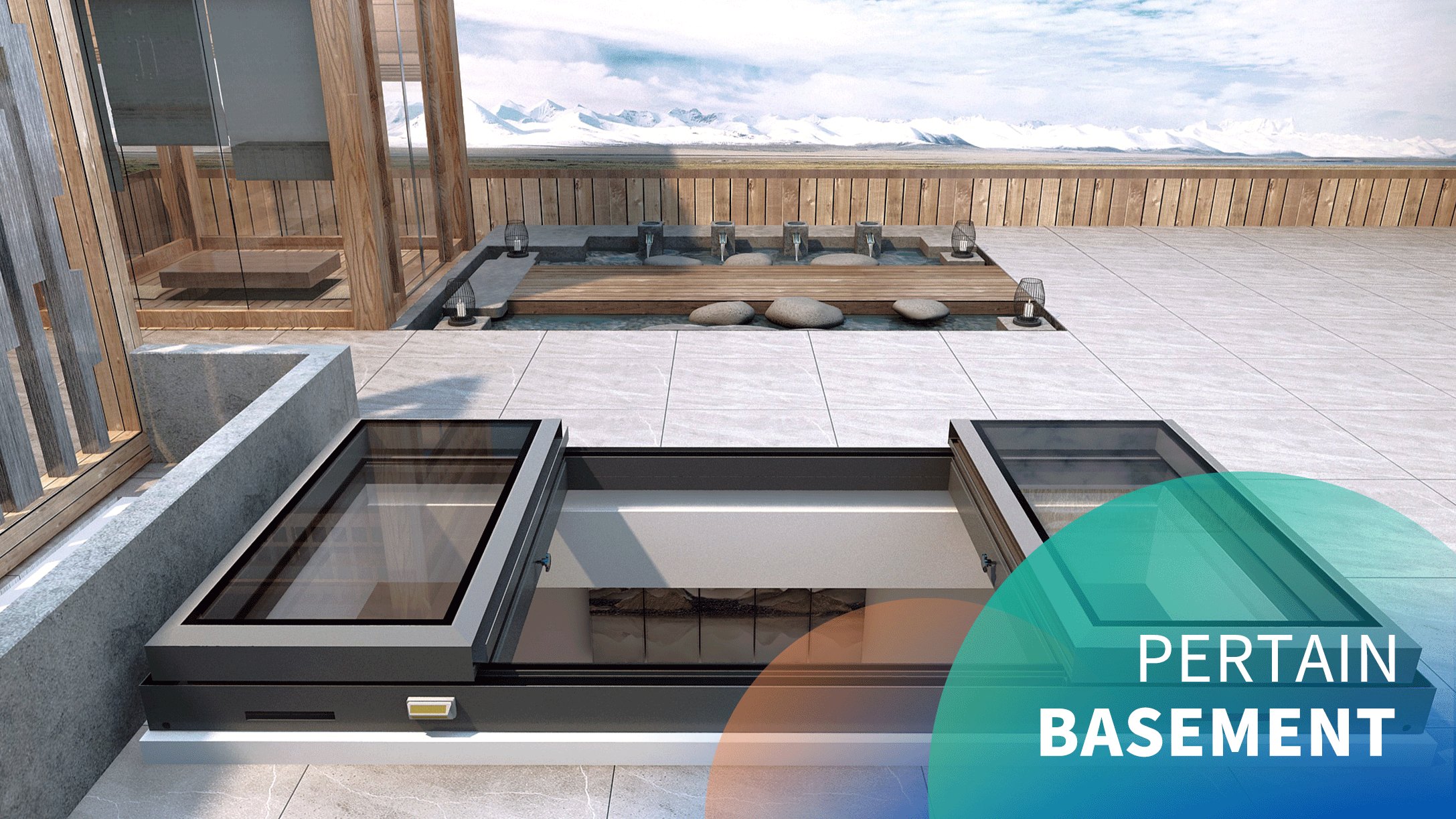 Electric Horizontal Medium Basement Sliding Skylight