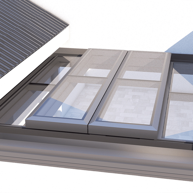 Patio electric small sliding skylight