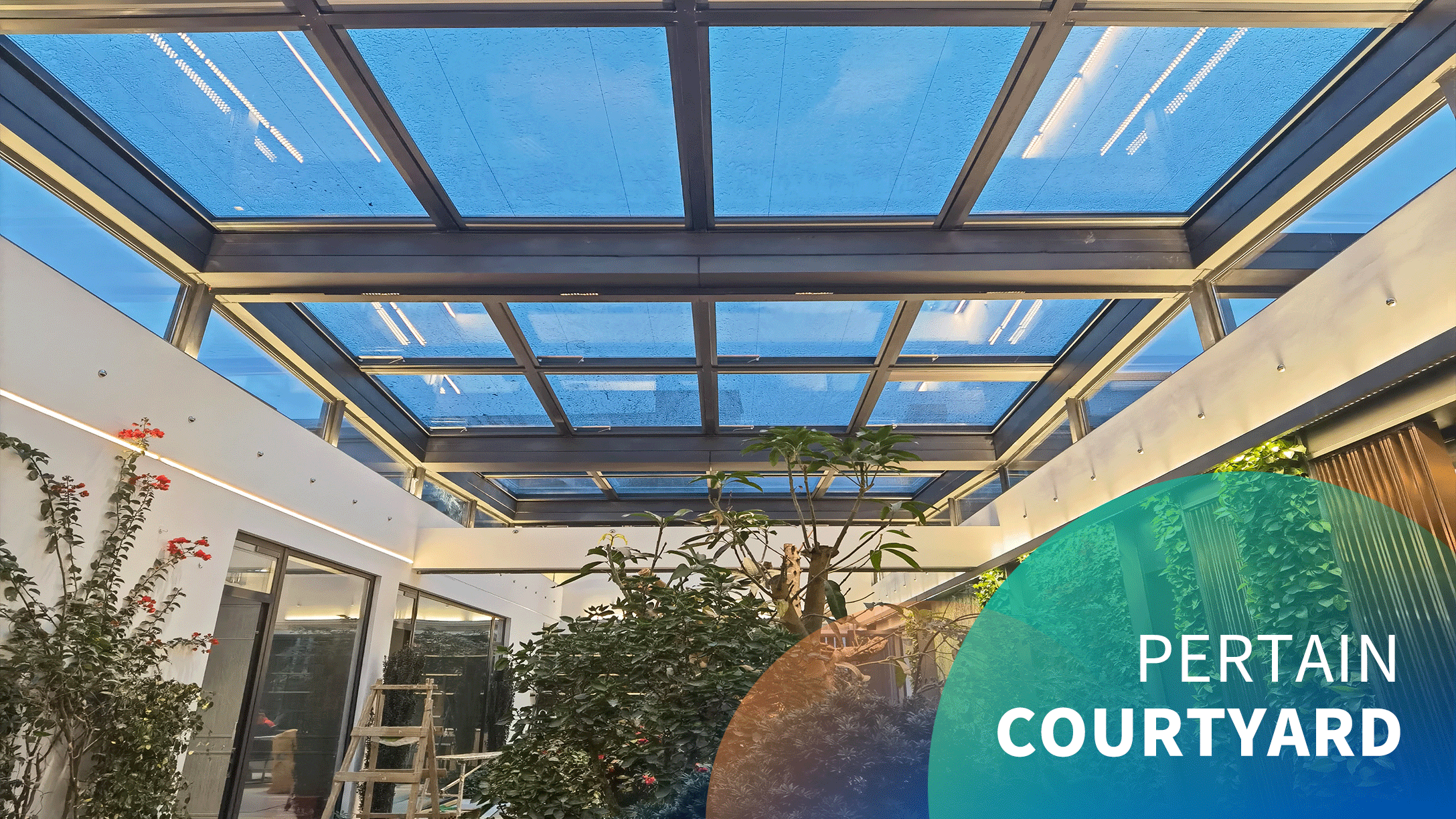 motorized horizontal patio sliding skylight