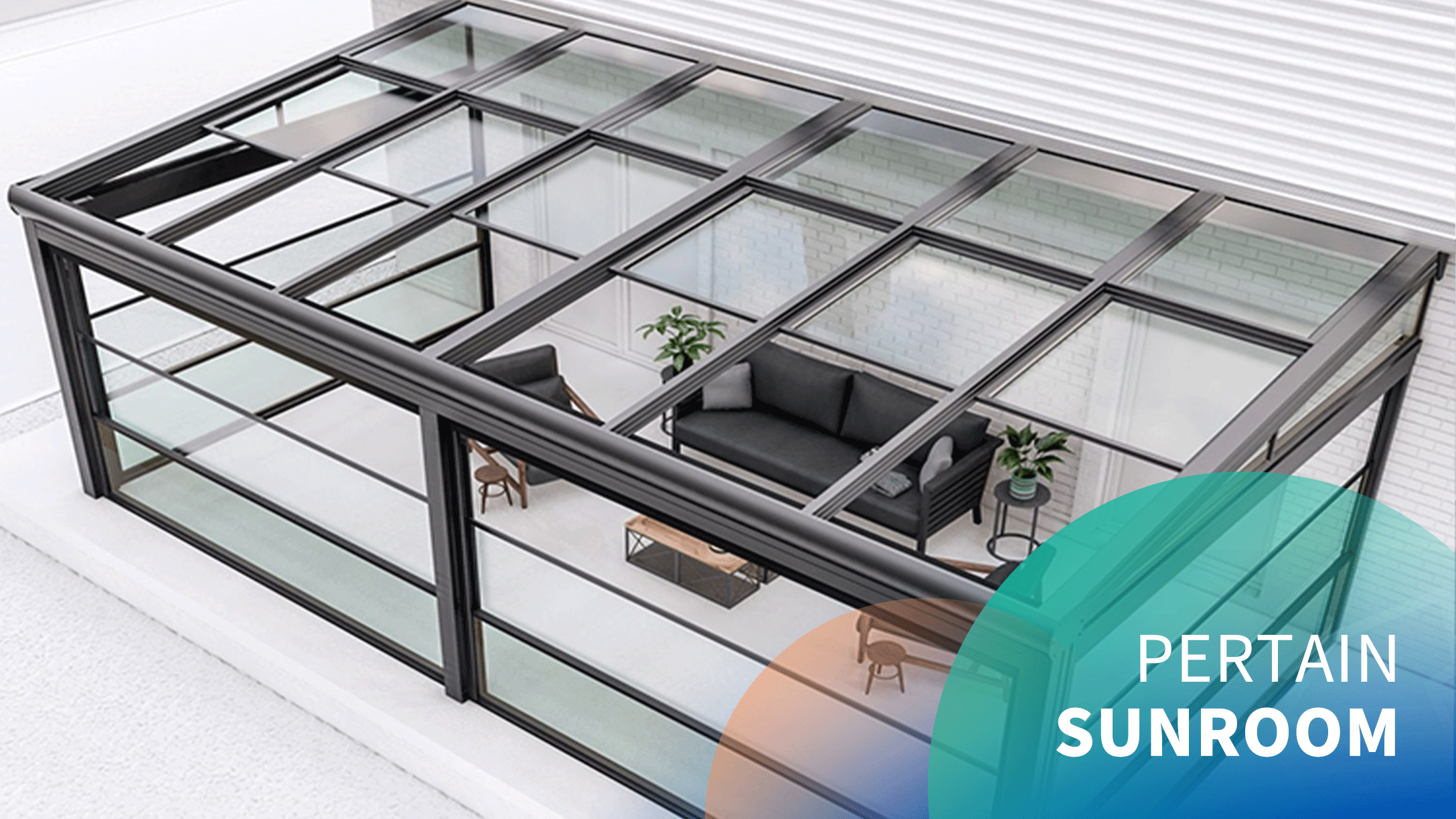 Electric sunroom roof retractable skylight