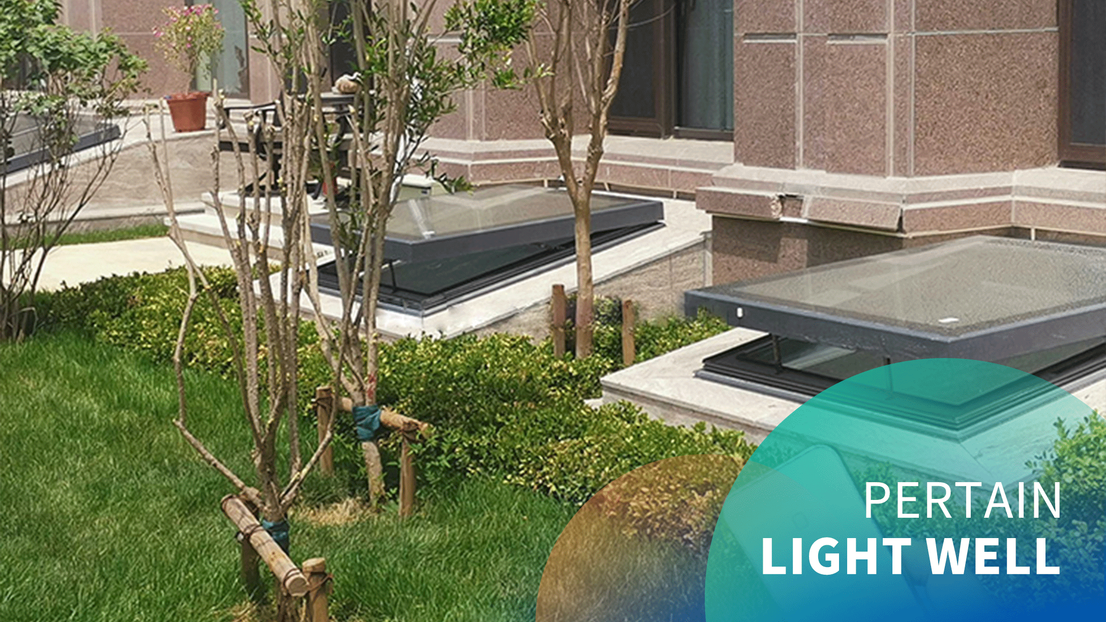 Electric Lightwell 70° top-hung skylights