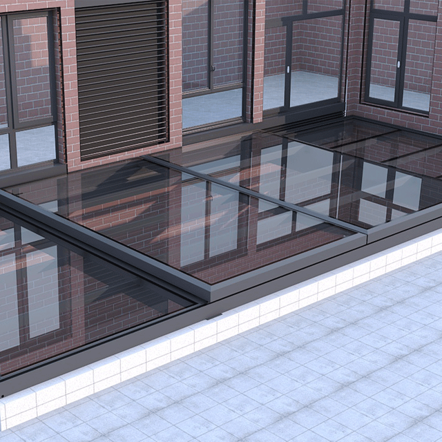 Lighting well electric Large sliding skylight