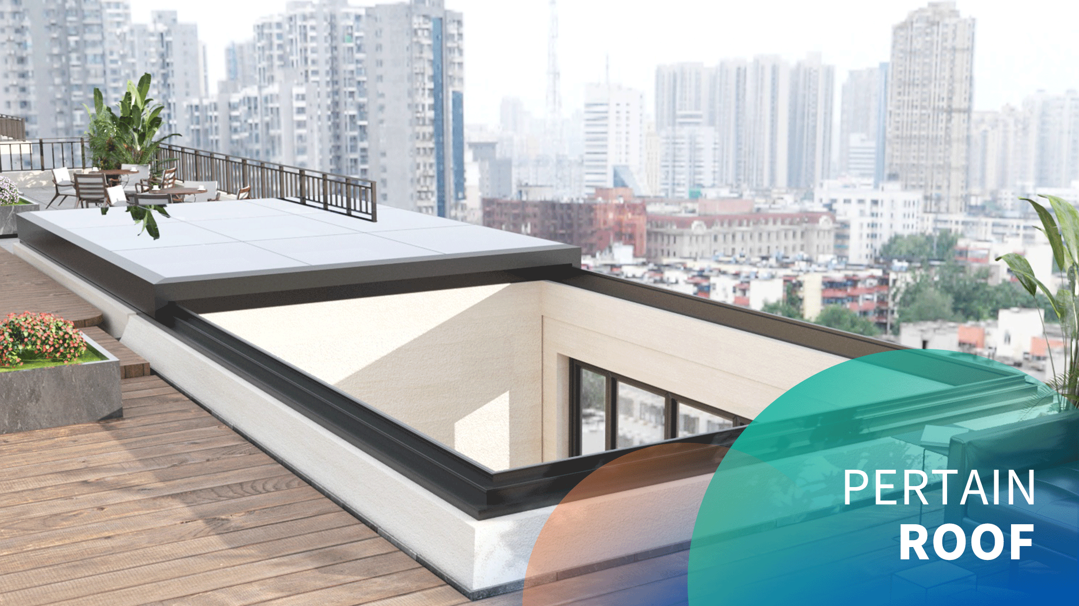 Motorized large roof sliding skylight application scenarios