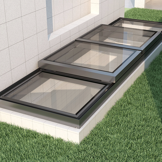 Lighting well electric sliding skylight