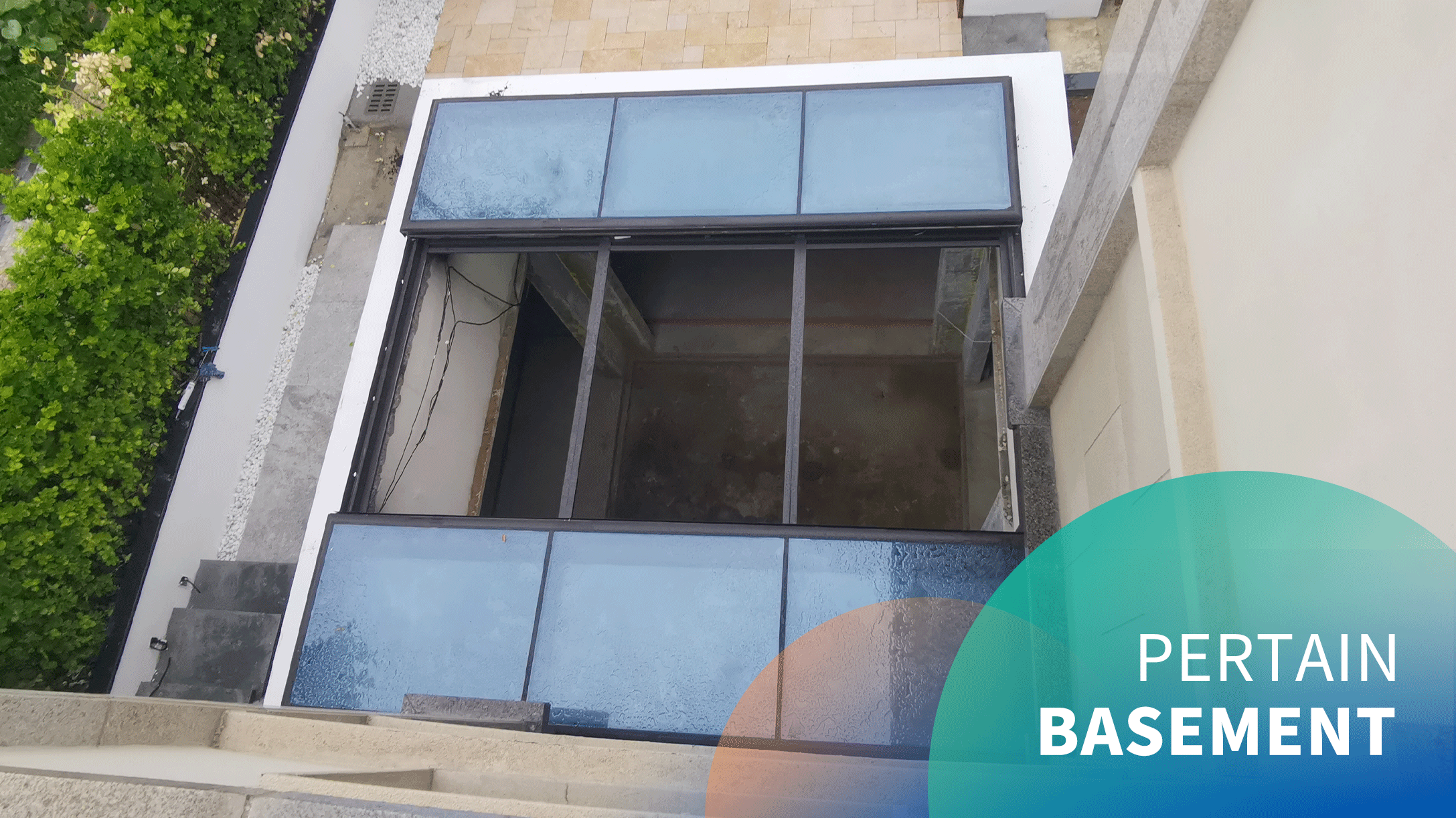 Electric horizontal large basement sliding skylight