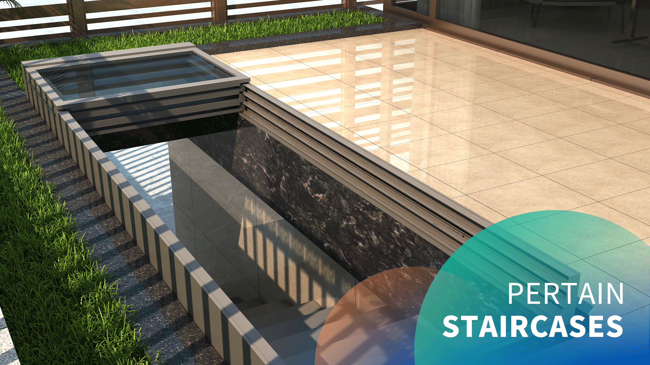 Electric staircase entrance retractable skylight