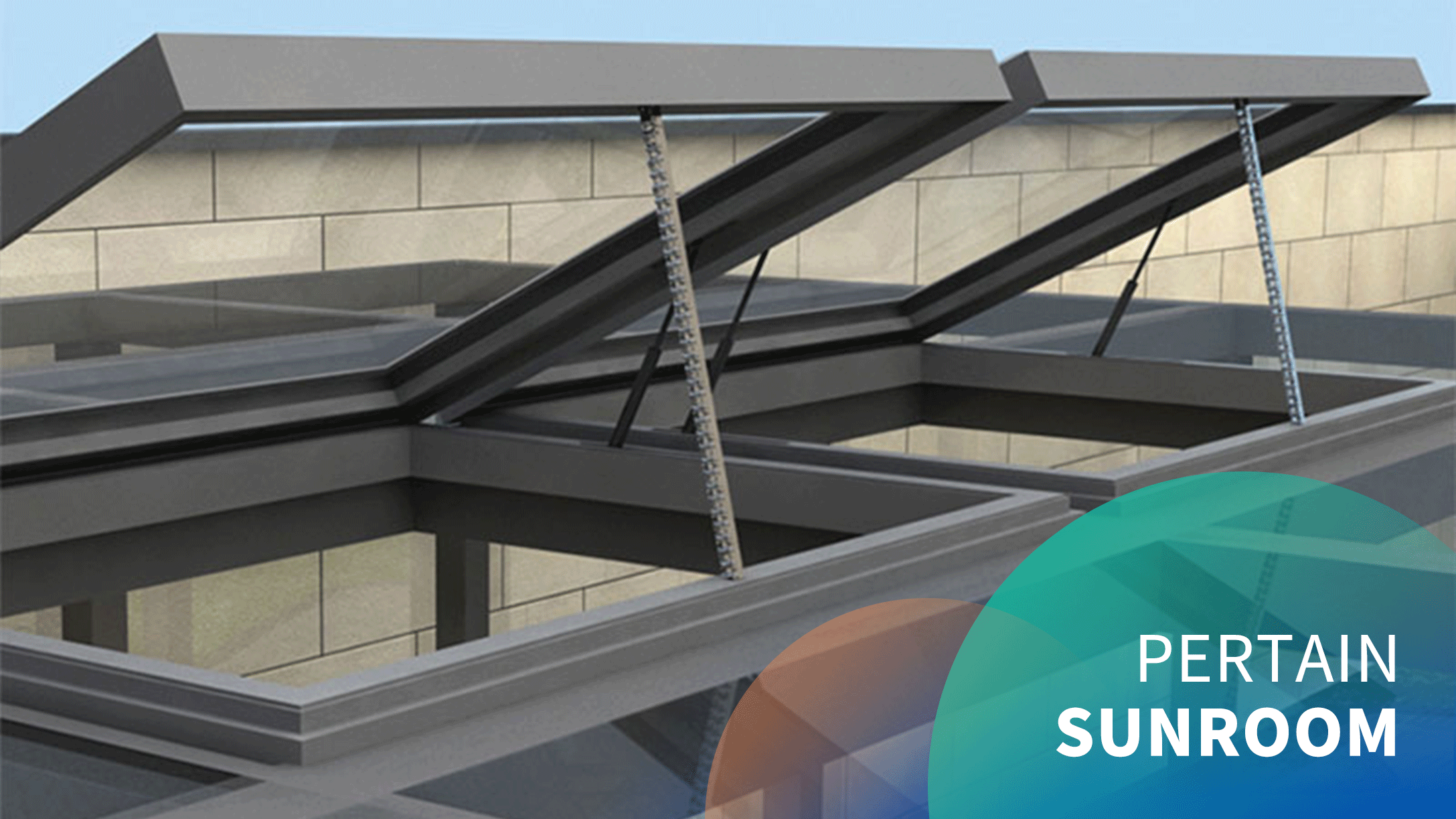 Electric sunroom roof insulated aluminum skylight