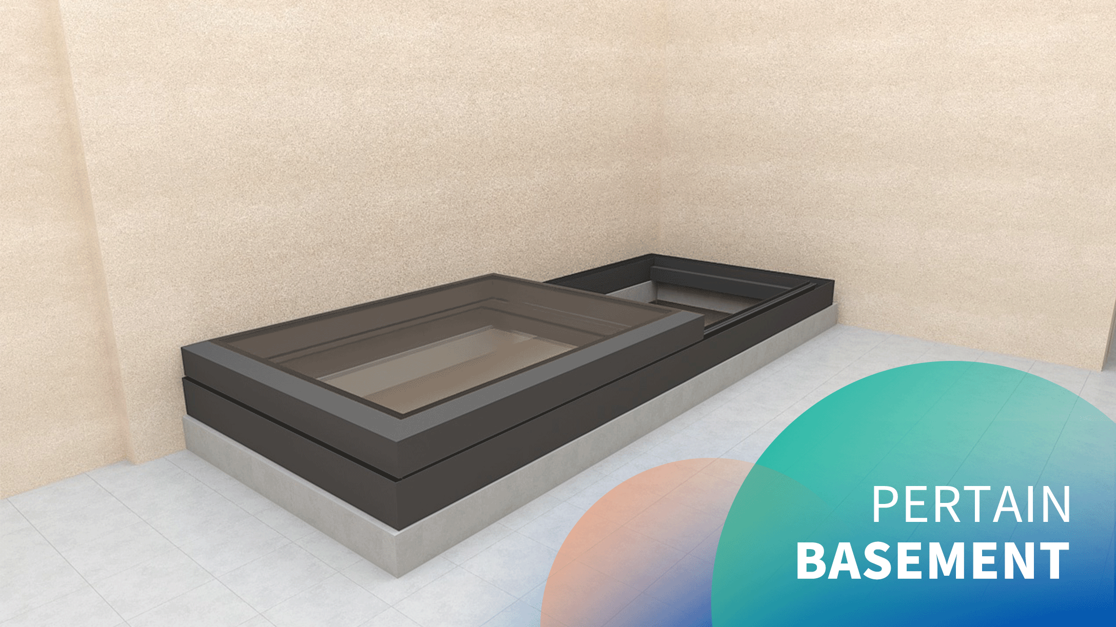 Electric basement trackless small sliding skylight