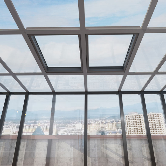 Electric hidden frame narrow rooflight for sunroom