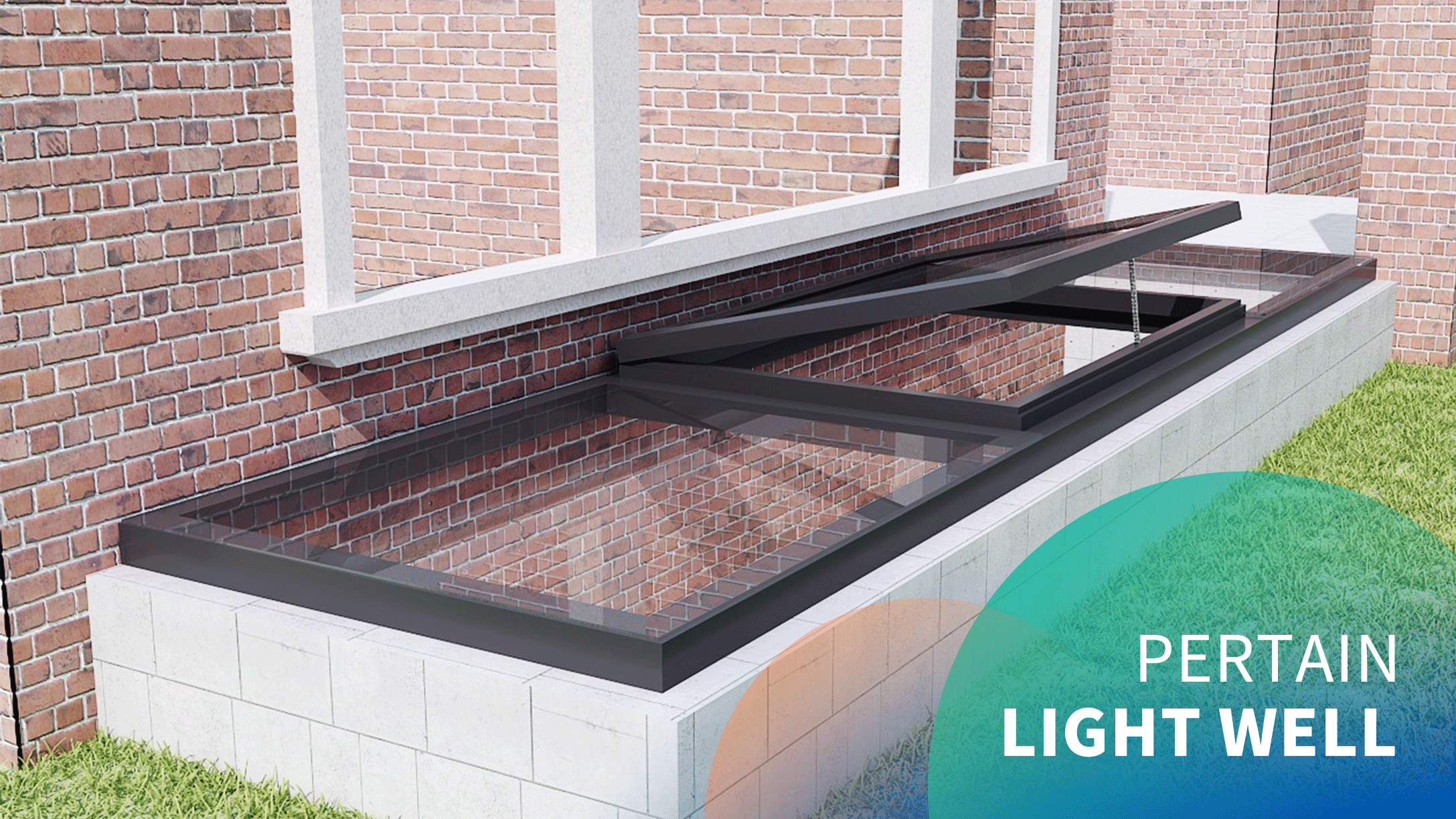 Electric lightwell 40° top-hung skylight