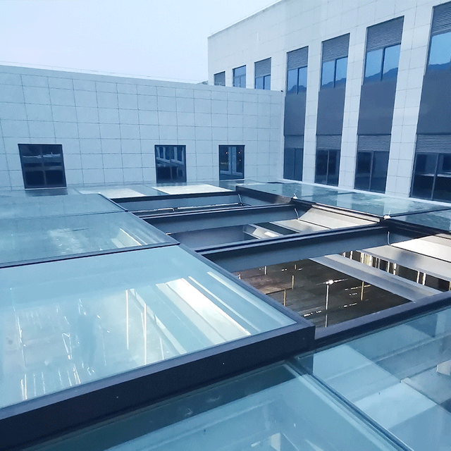 Basement electric large sliding skylight