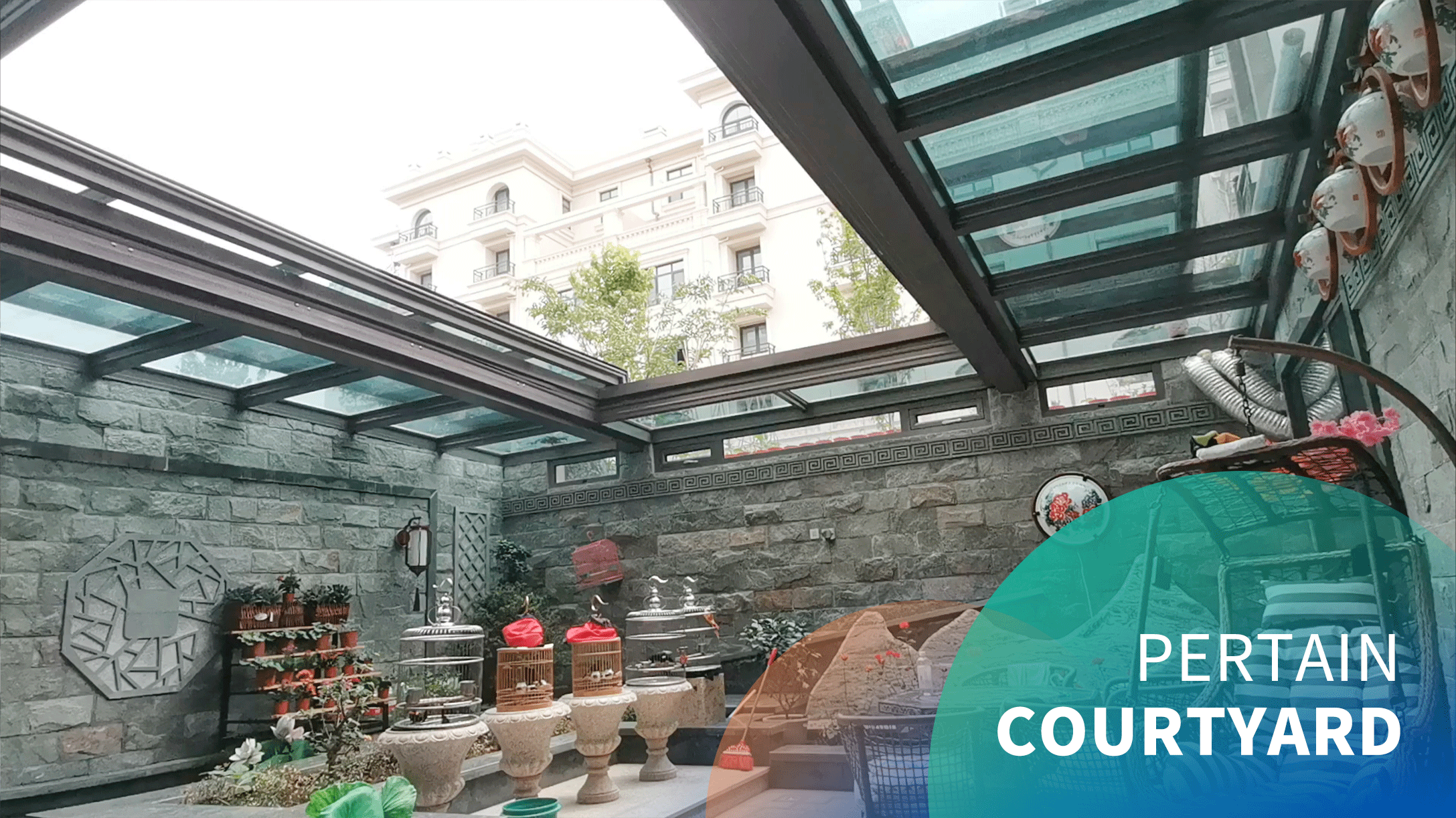 Electric Horizontal Courtyard Sliding Skylight