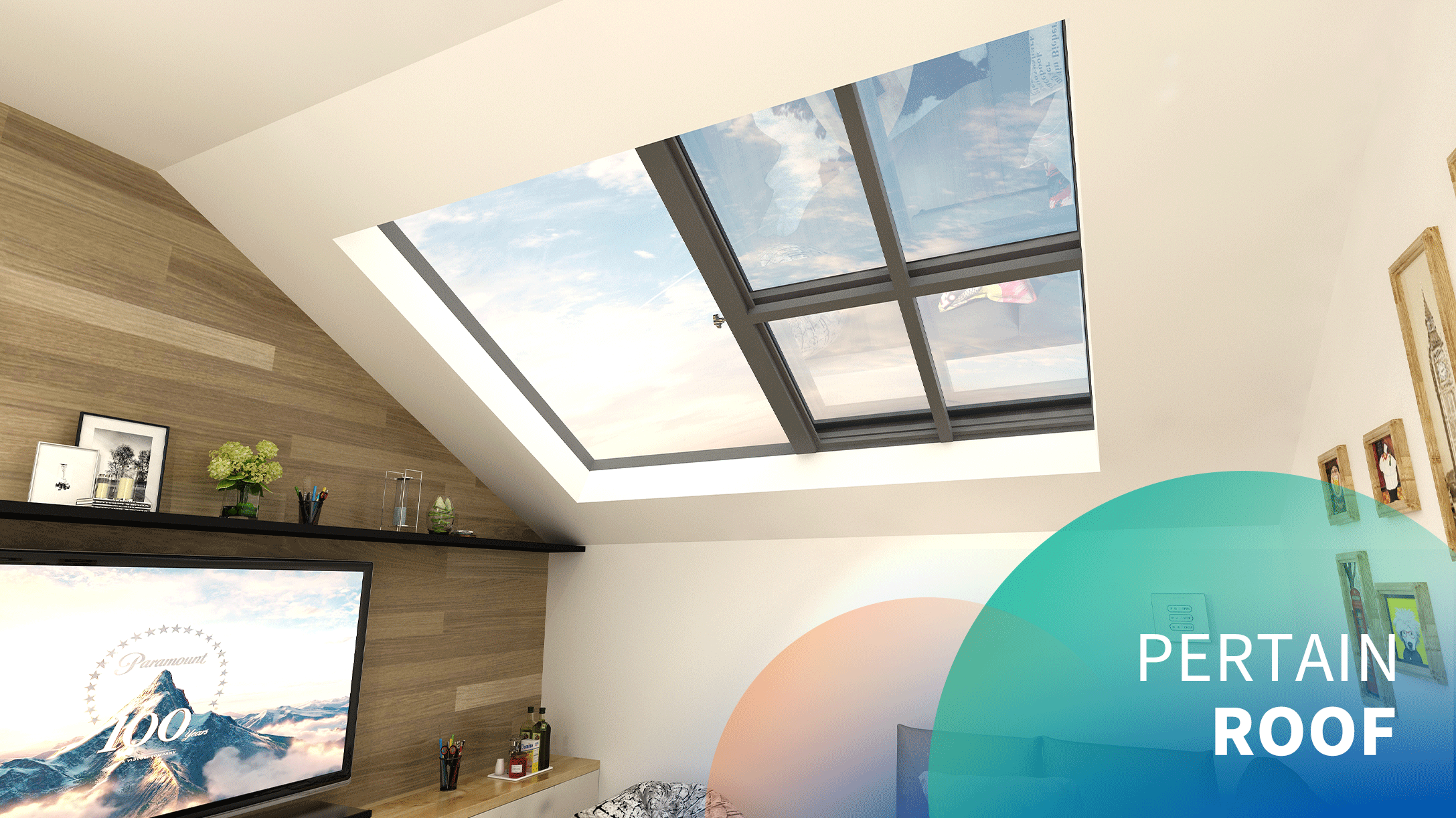 Electric roof trackless small sliding skylight