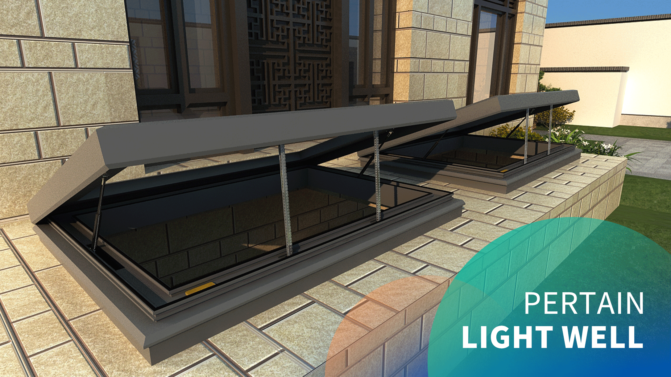Electric lightwell 40° top-hung skylight
