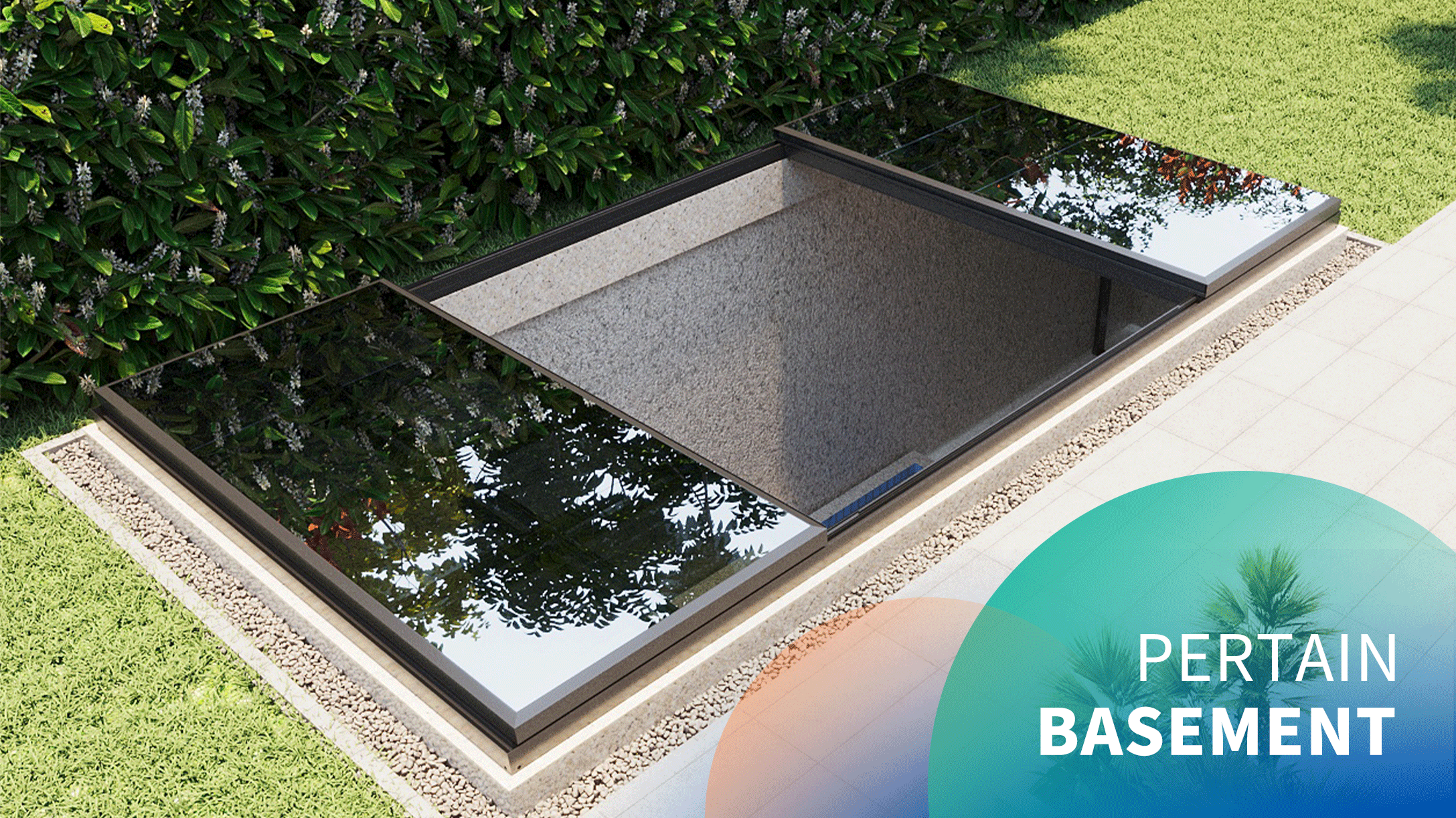 Electric horizontal large basement sliding skylight
