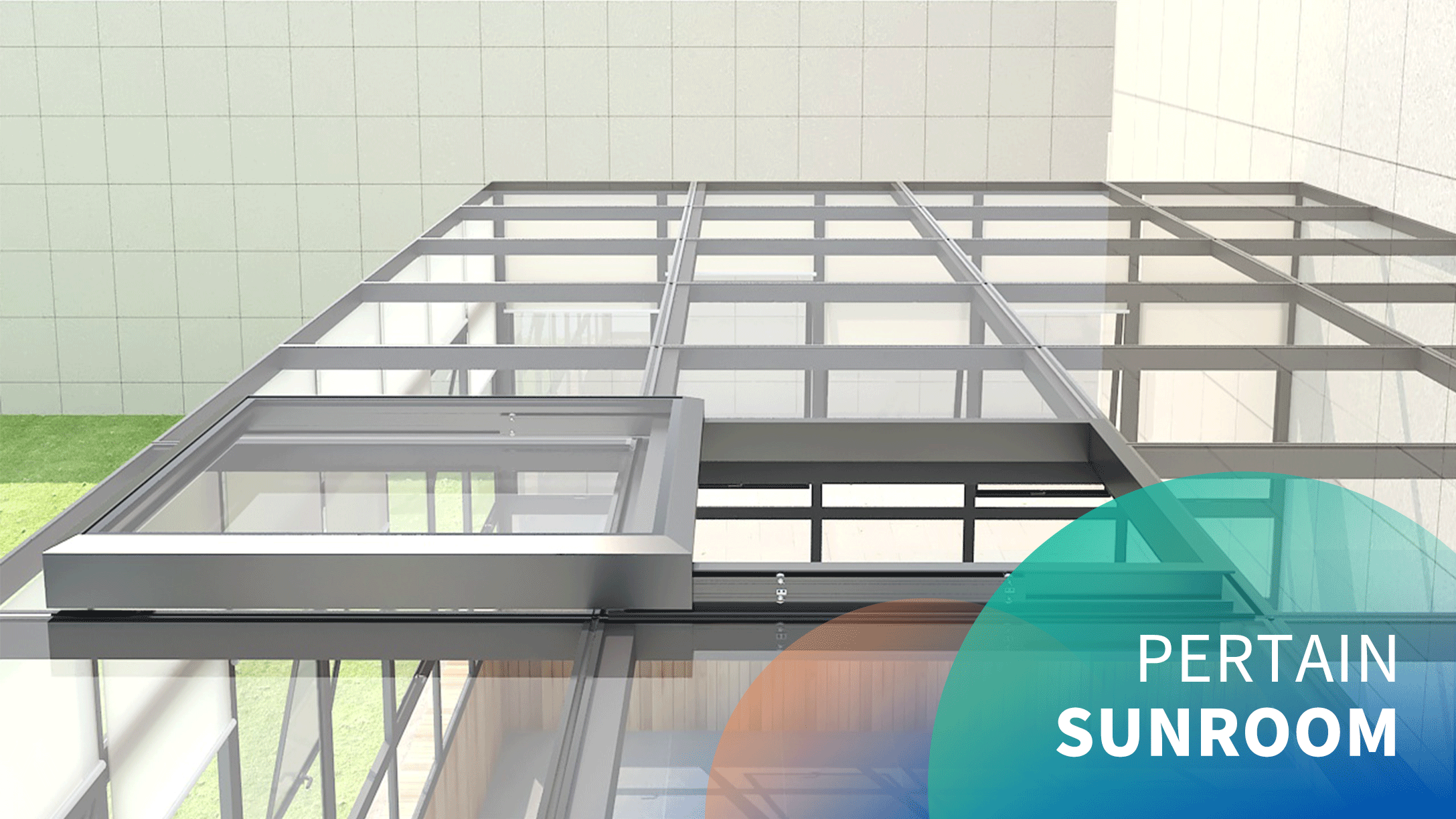 Electric sunroom roof trackless small sliding skylight