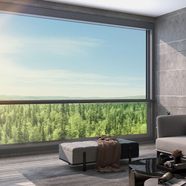 Three-section balcony window
