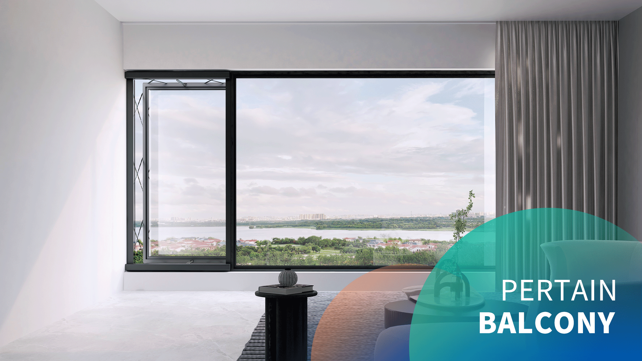 Electric balcony sliding window