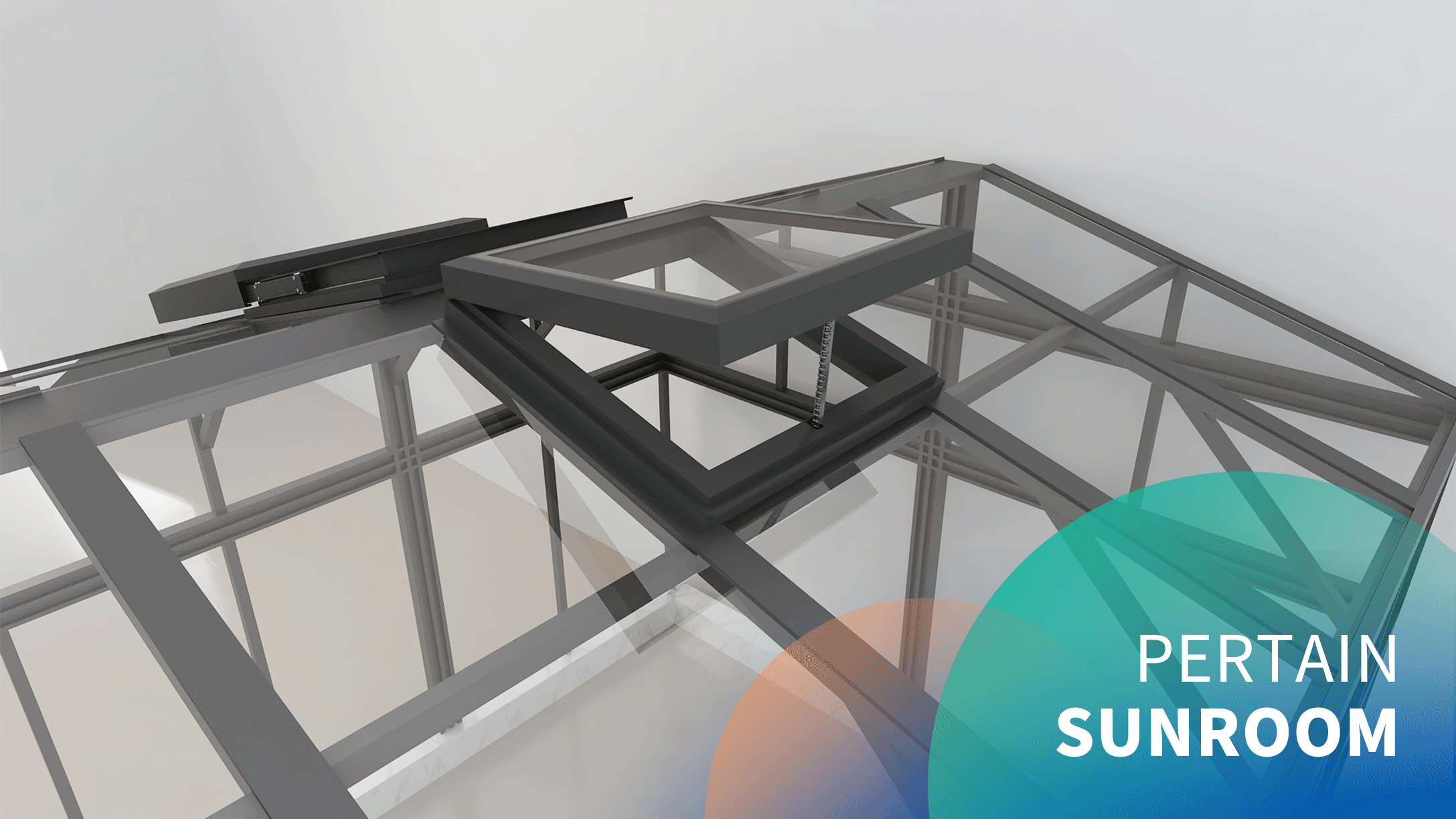 Electric sunroom roof 40° top-hung skylight