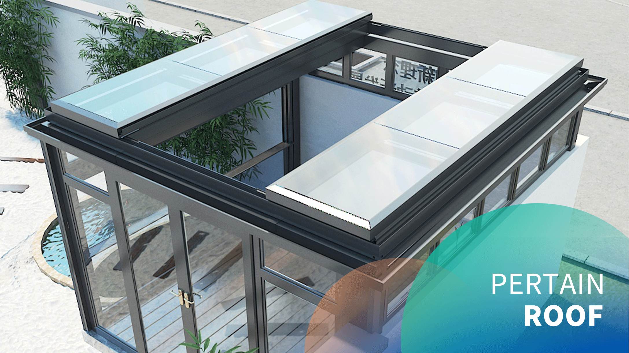Motorized large roof sliding skylight application scenarios