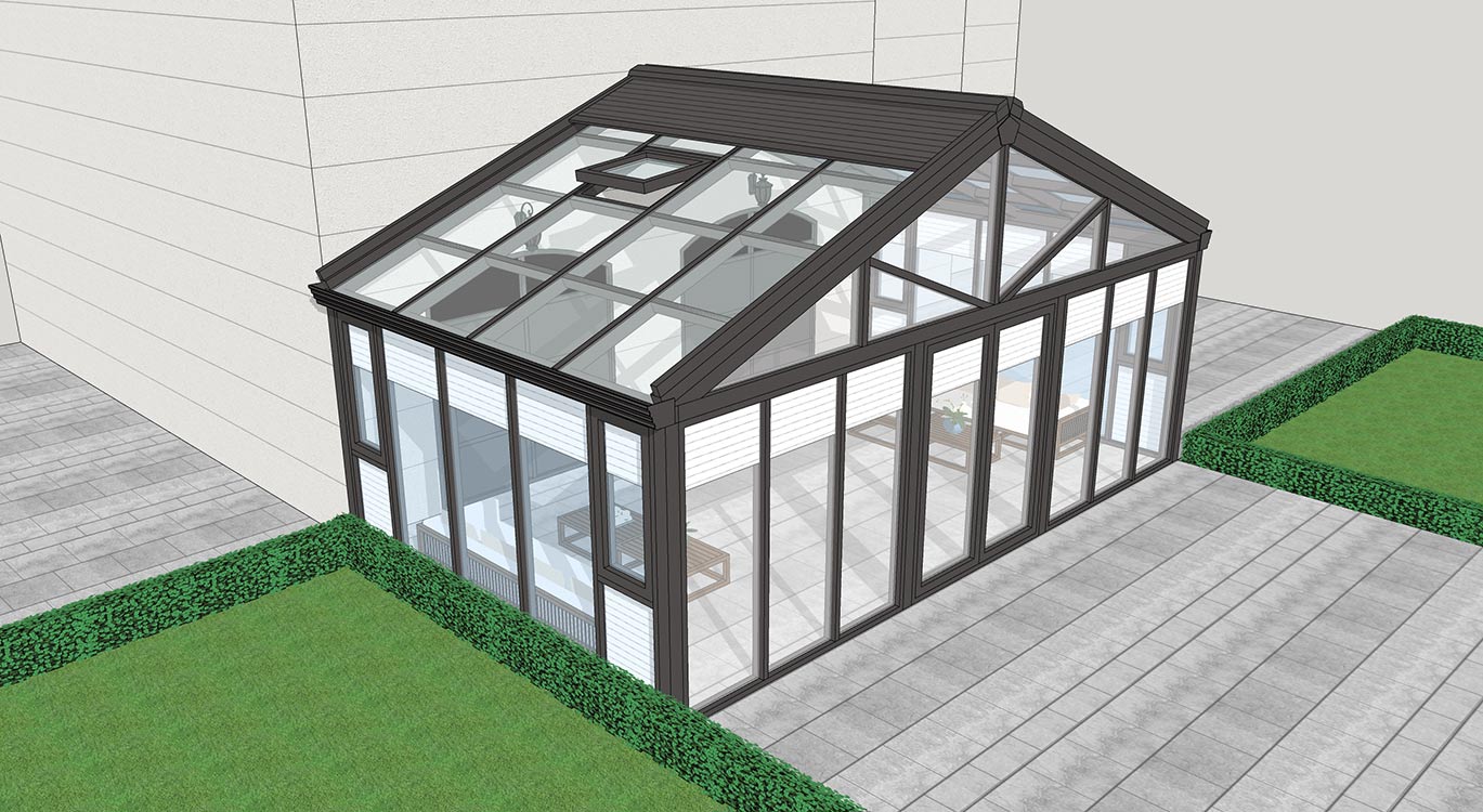 Triangular four seasons sunroom