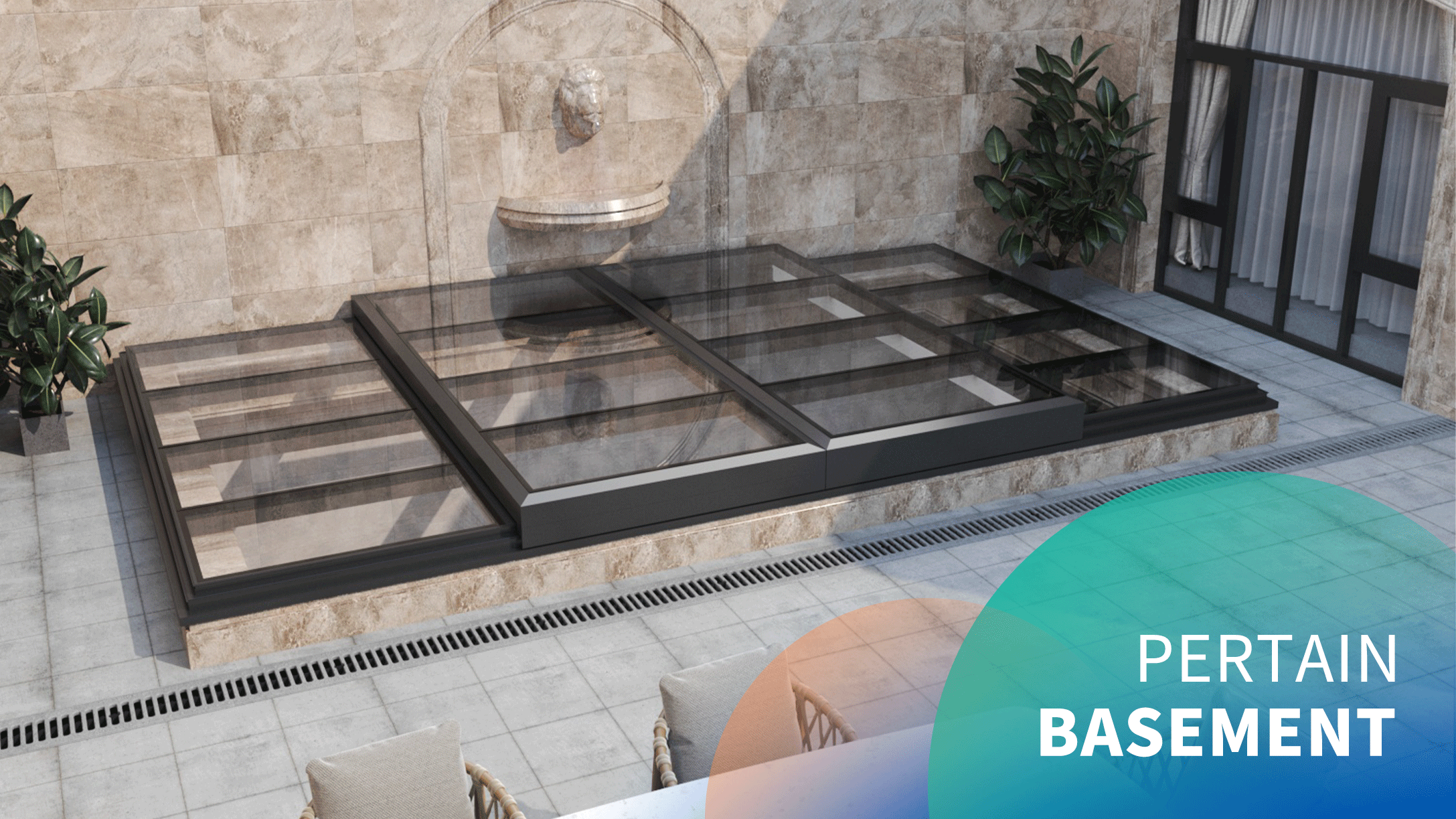 Motorized horizontal large basement sliding skylight