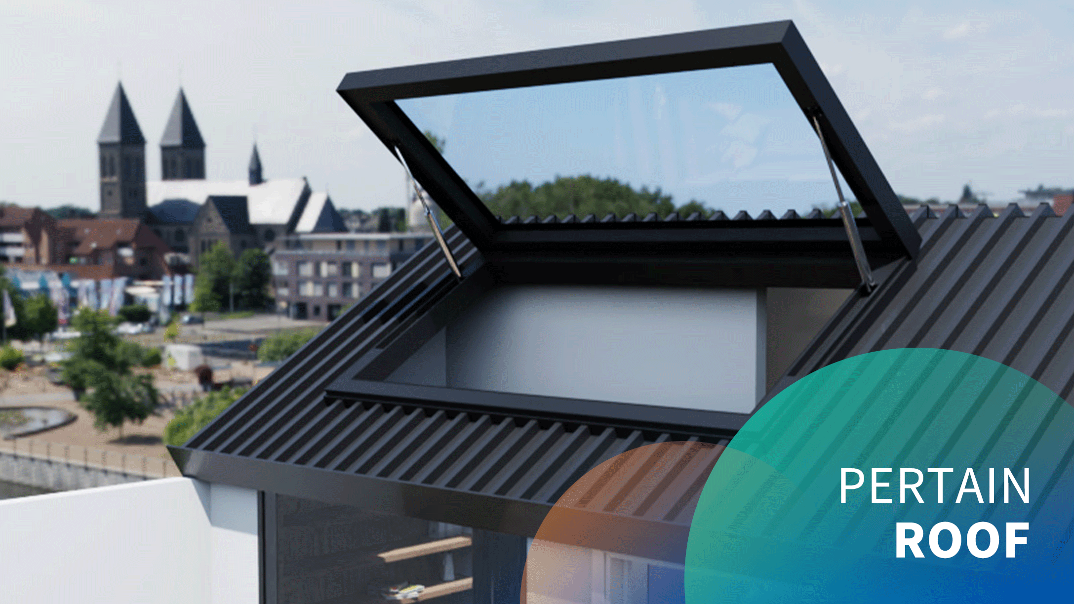 Electric roof top-hung skylight
