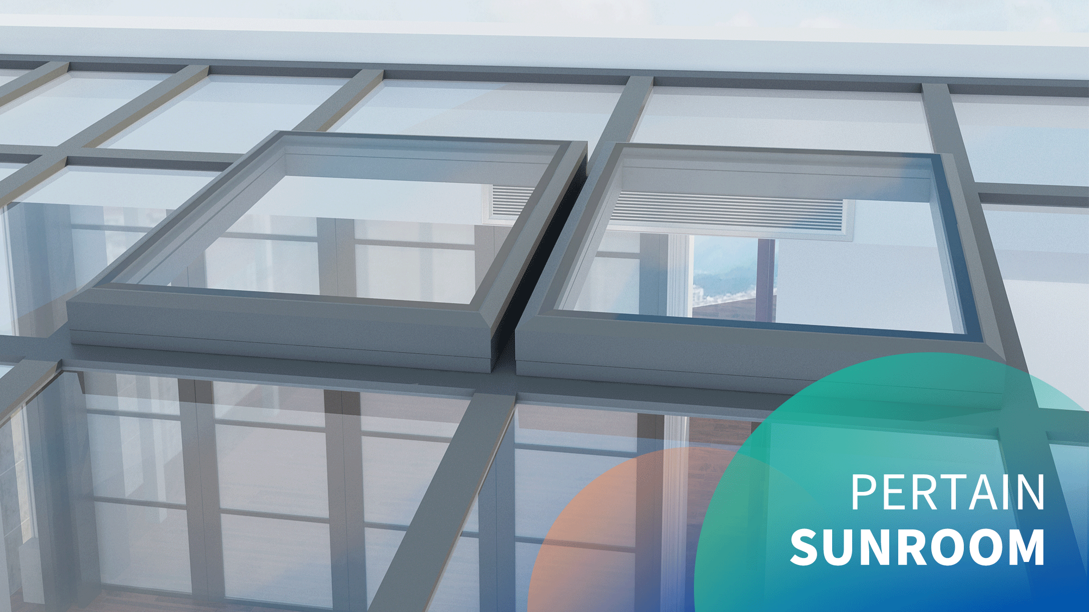 Electric sunroom roof 40° top-hung skylight