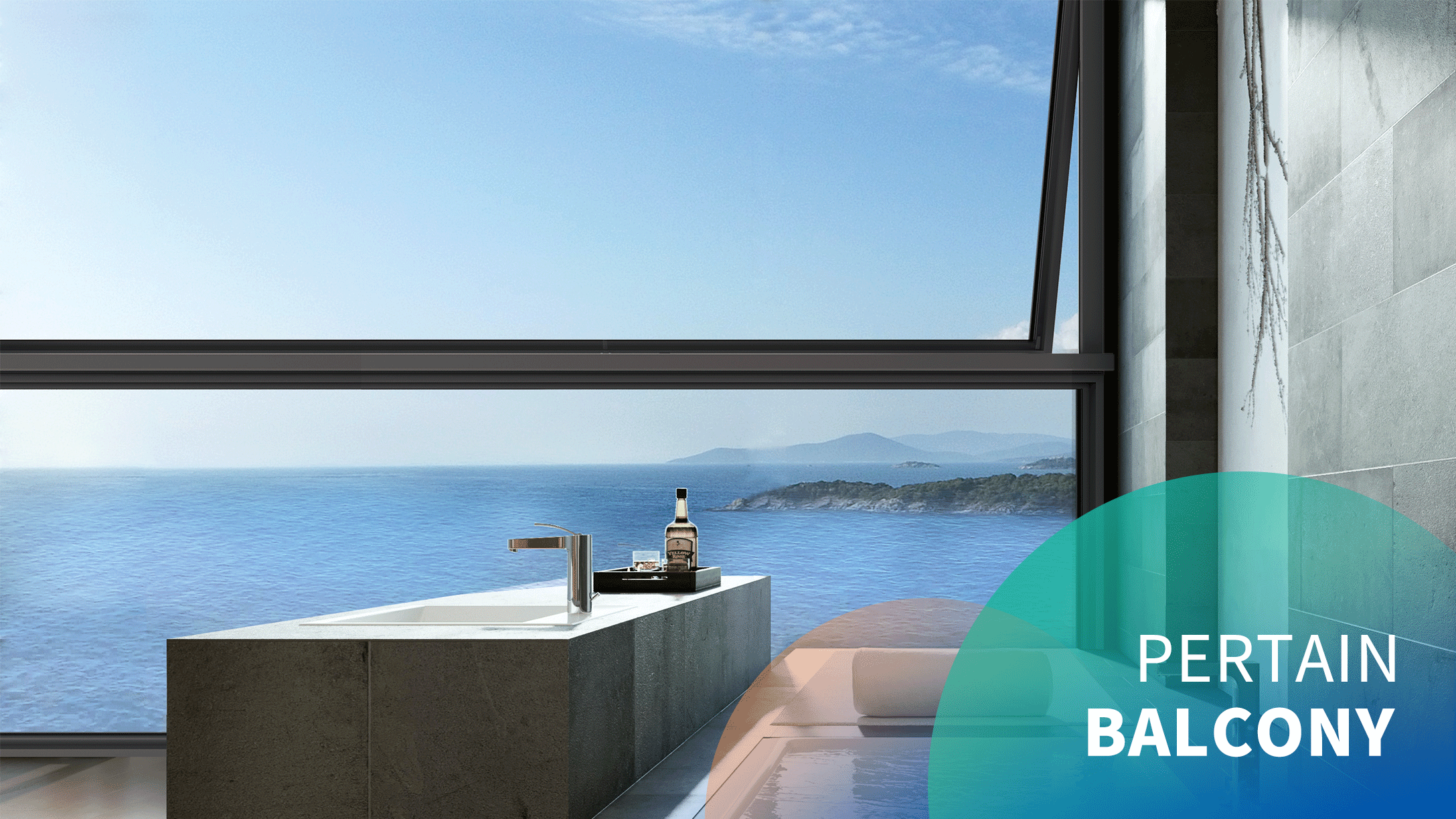 Electric balcony top-hung windows