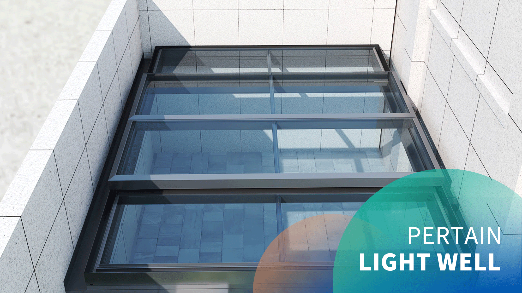 Electric large light well sliding skylight