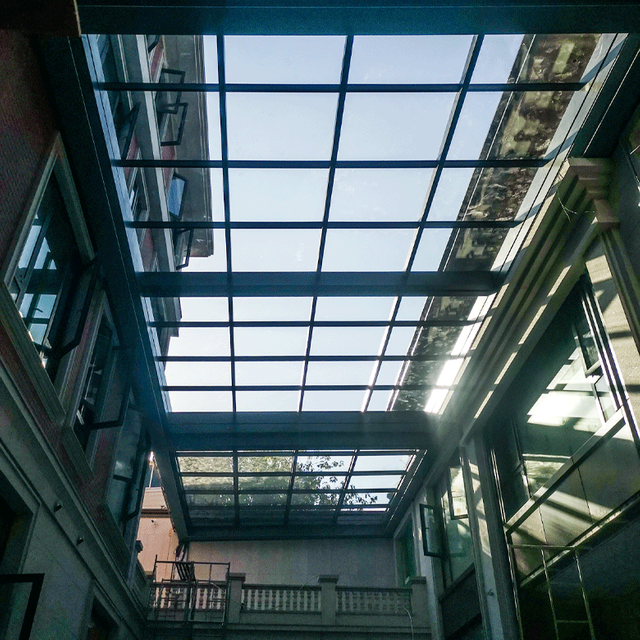 Yard electric oversized sliding skylight
