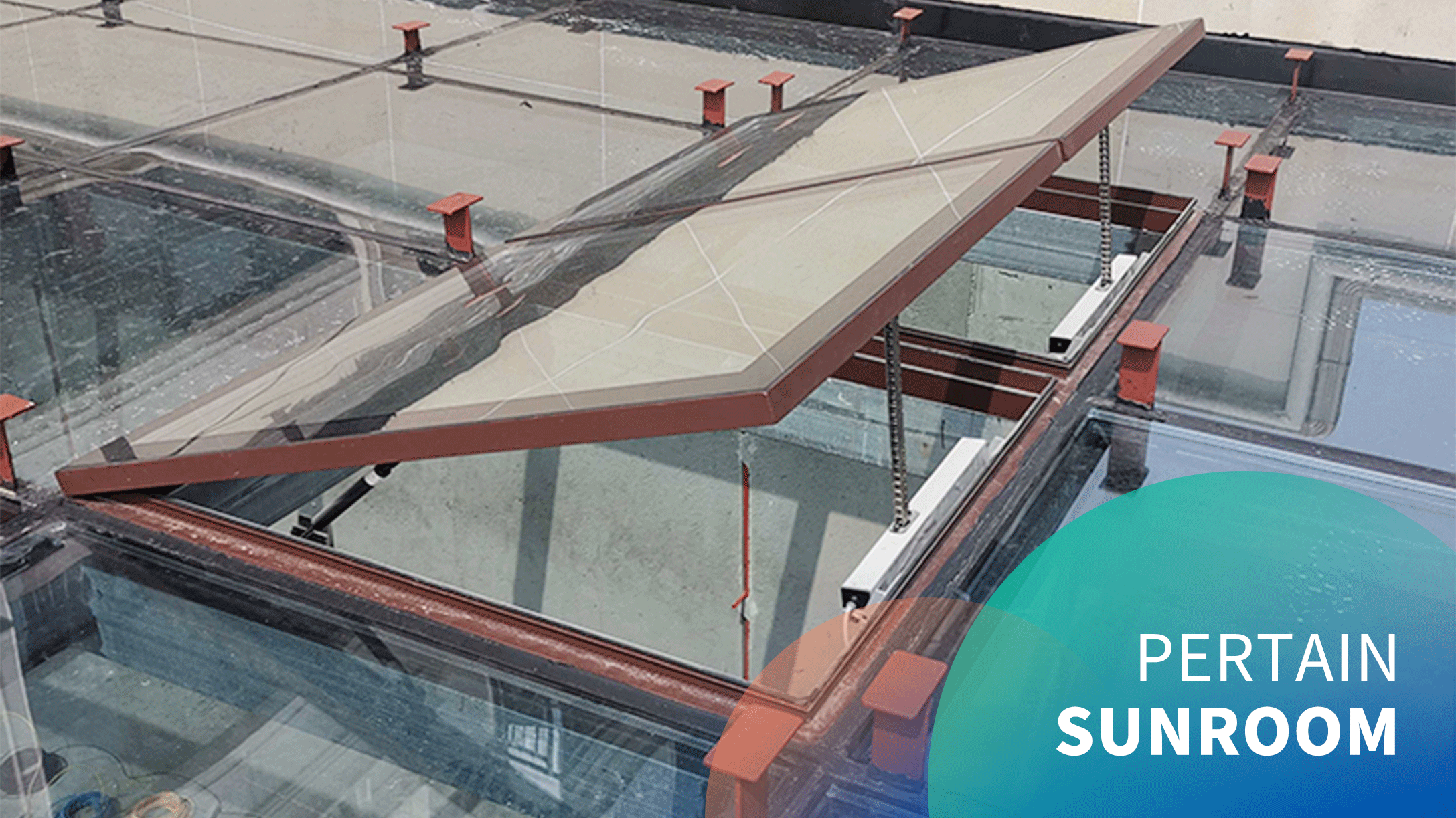 Electric sunroom roof insulated aluminum skylight