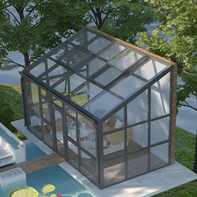Electric trackless small sliding skylight for sunroom