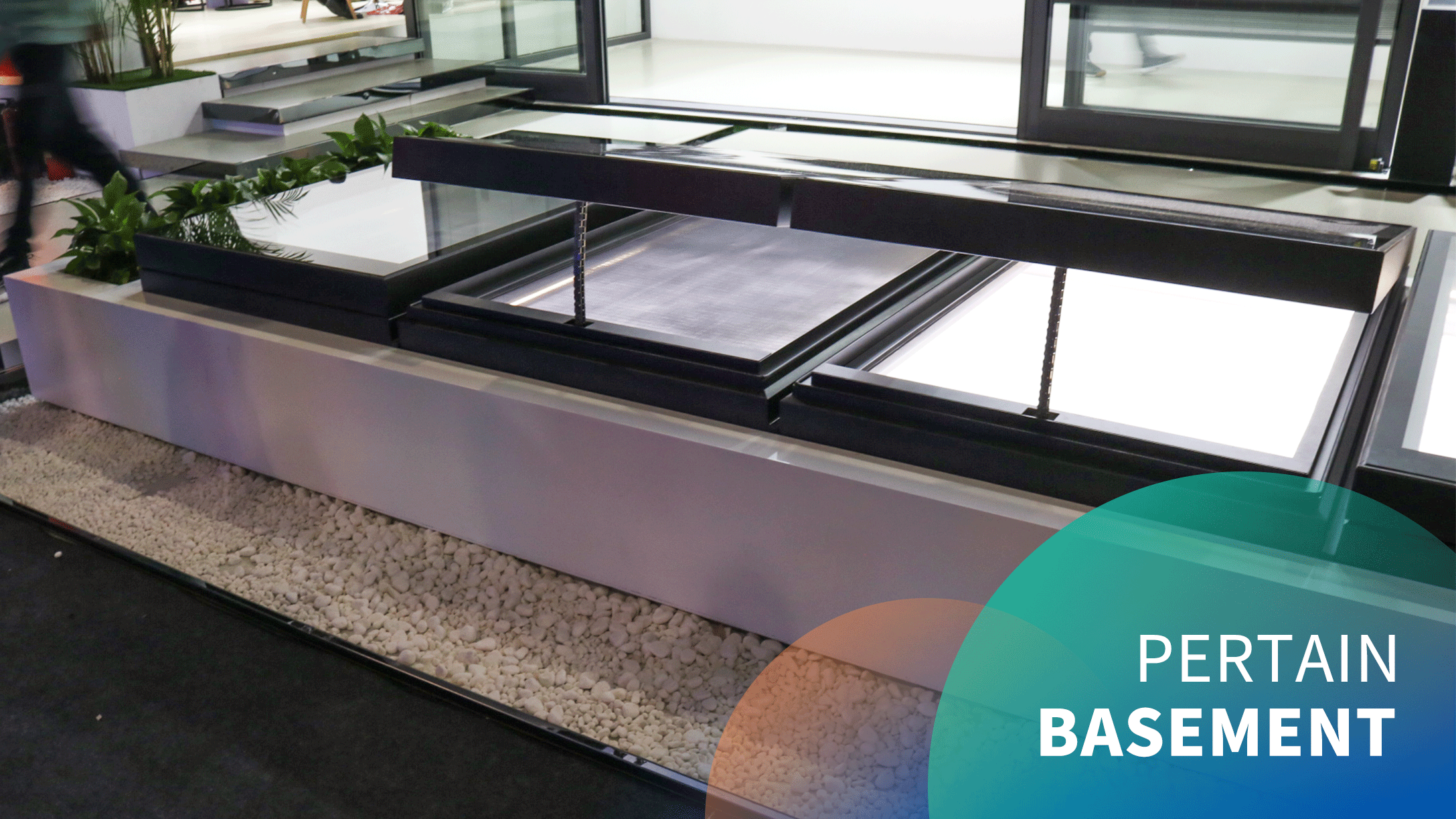 Electric Basement Extremely Narrow Hidden Framed Skylight