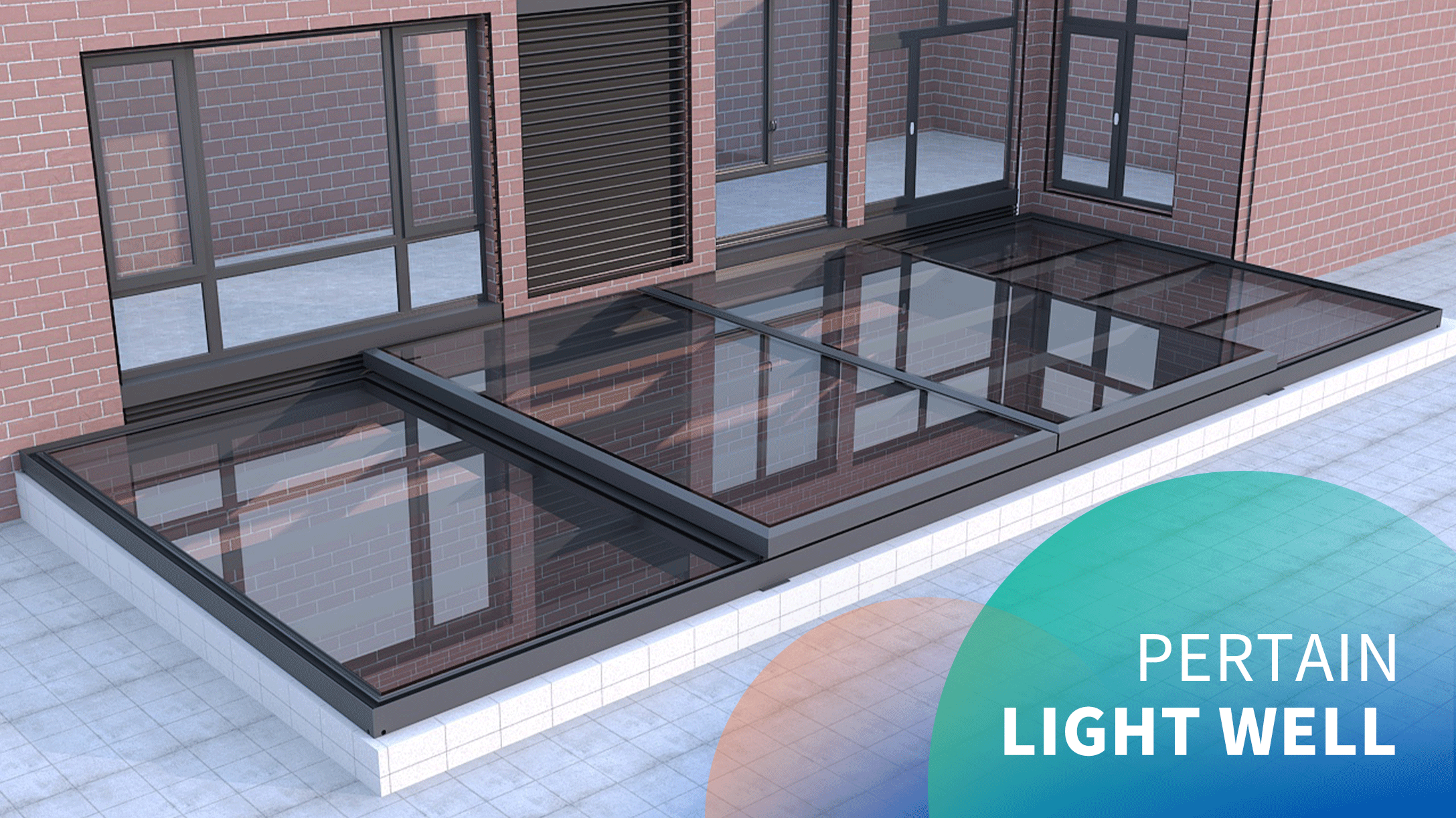 Electric large light well sliding skylight