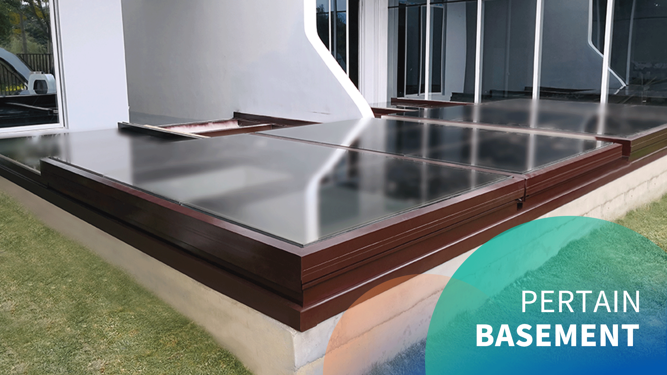 Electric horizontal large basement sliding skylight