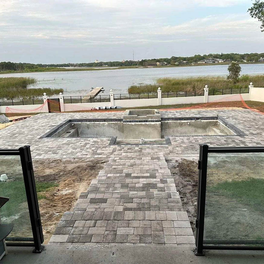Retractable pool cover installation site
