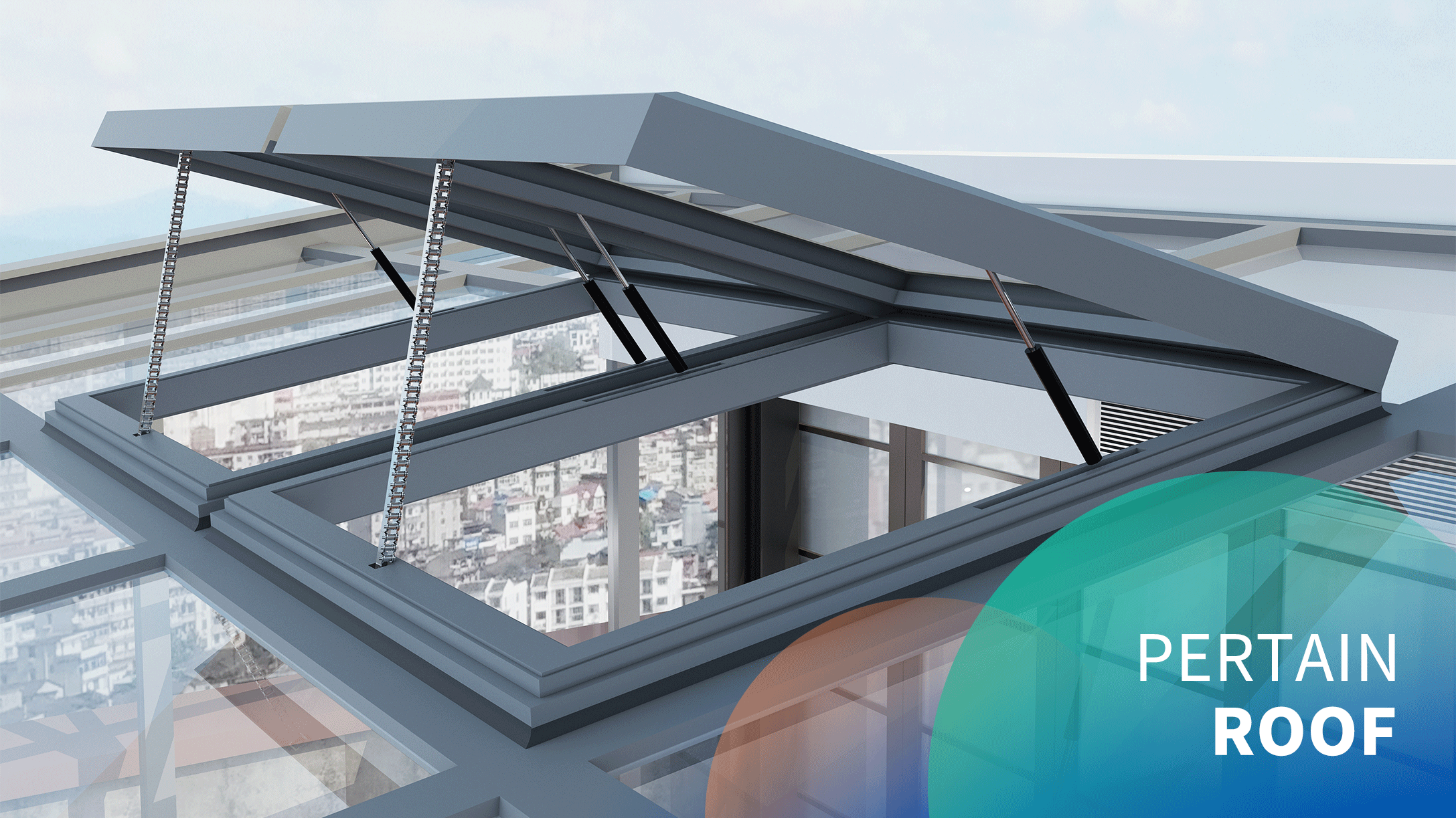 automatic roof 40° top-hung skylight