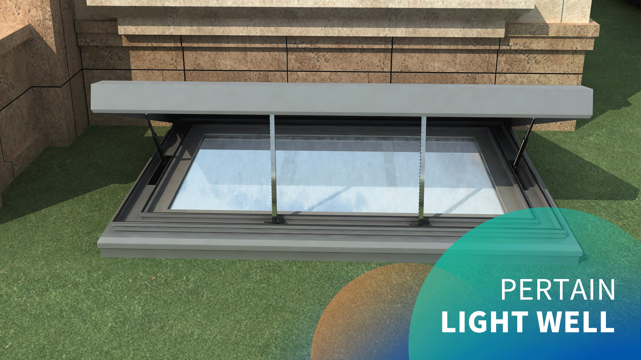 Electric lightwell 40° upward-hung skylight
