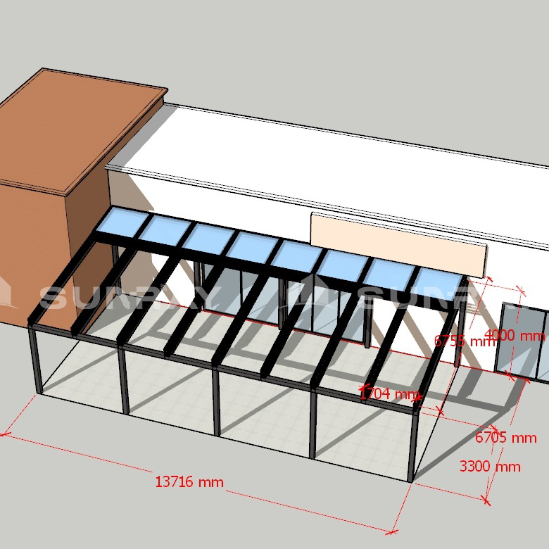 Electric retractable skylight project for restaurant roofs in Cyprus (4)