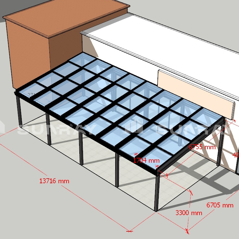 Electric retractable skylight project for restaurant roofs in Cyprus (3)