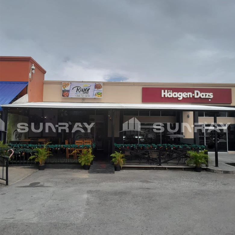 Cyprus Electric Retractable Restaurant Roofs Skylight Project